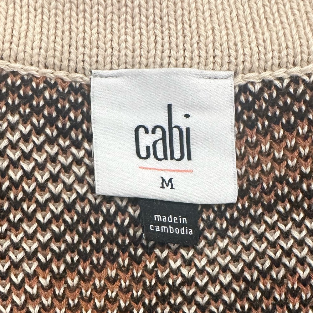 CAbi Cream and Black Leopard Print Cardigan Sweater Sz M - Picture 9 of 10